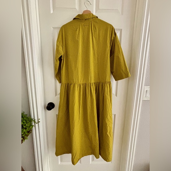 TOAST Check Crinkle Cotton Dress - Picture 2 of 7